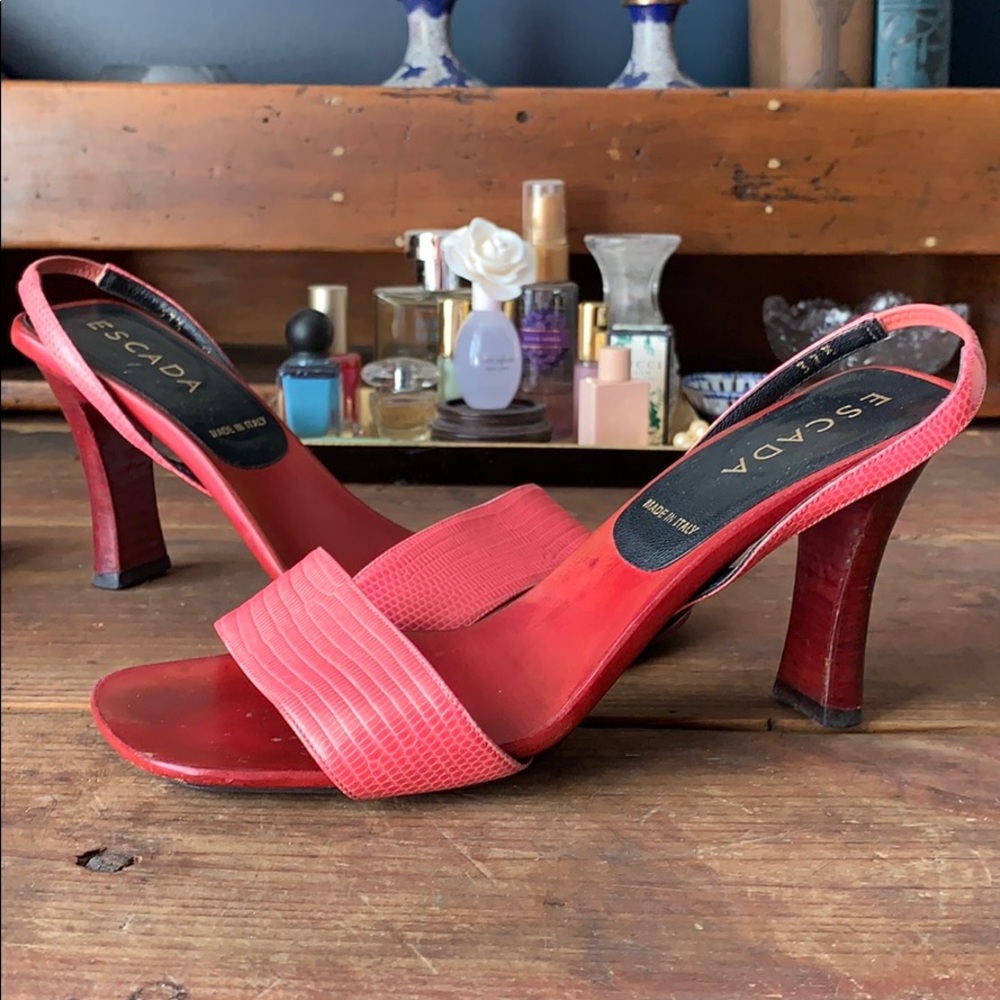 Escada VTG made in Italy red/coral open high heels
